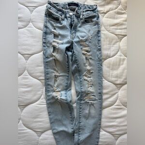 Aeropostale Distressed Light Blue Skinny Jeans